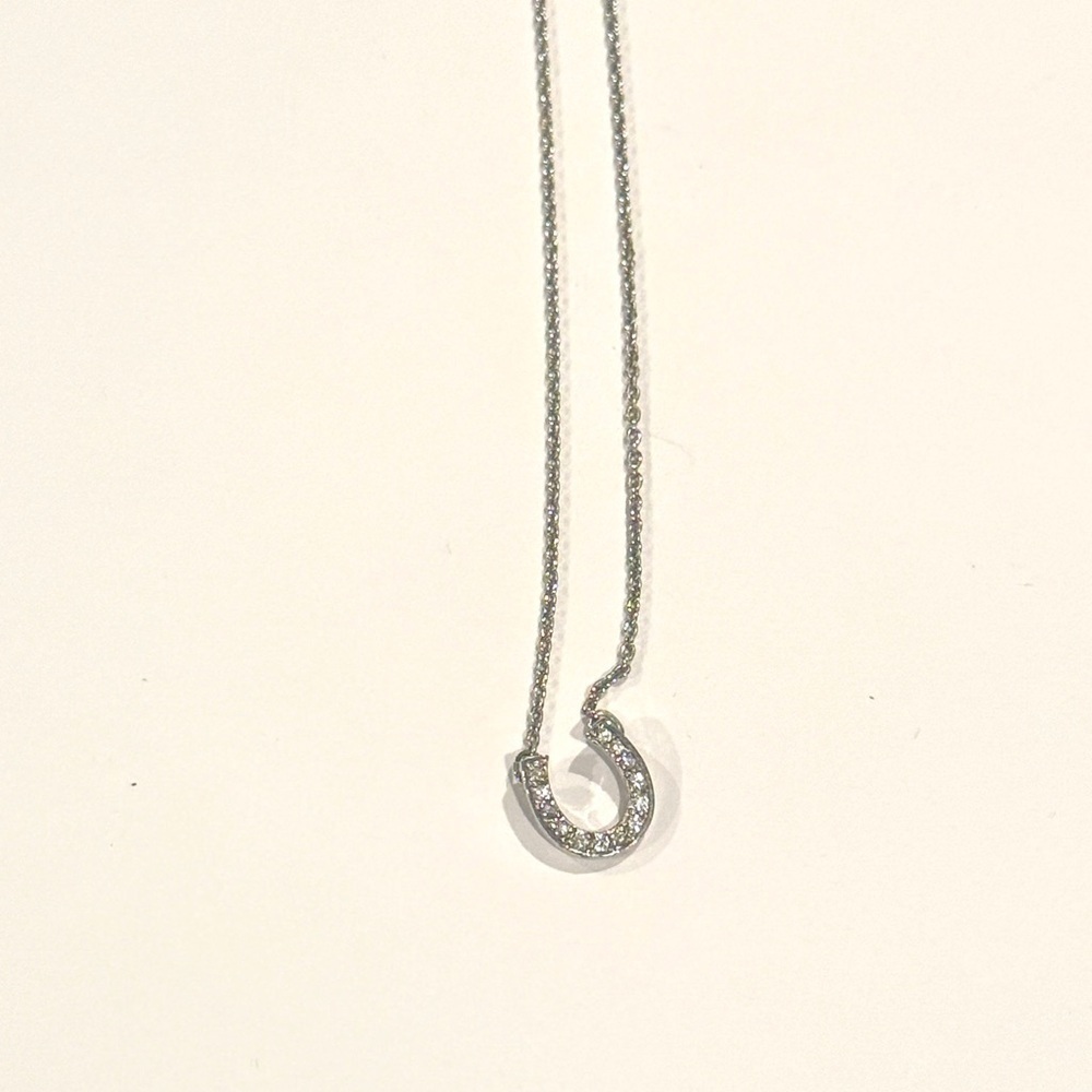 Minimalist Silver Horseshoe Pendant Necklace